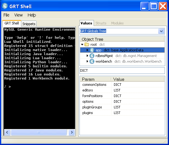 The GRT shell (Windows)