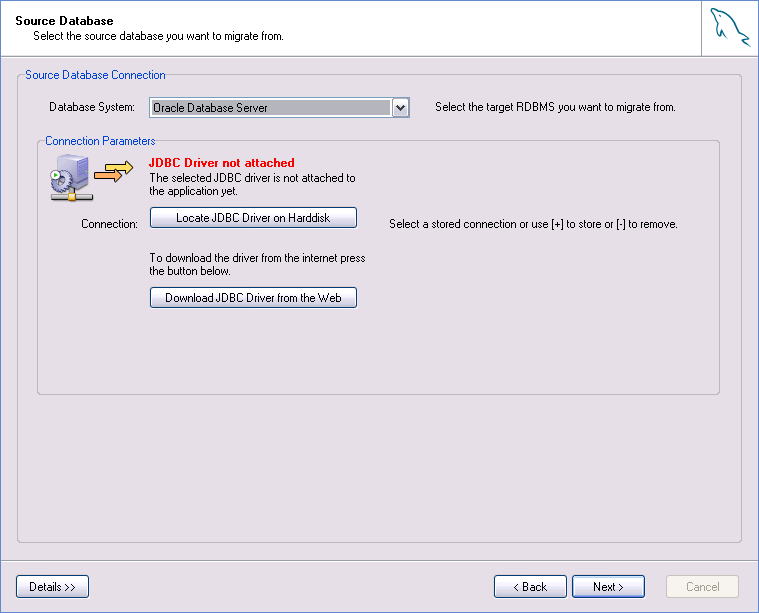 Oracle JDBC driver not attached