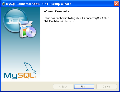 Connector/ODBC Windows Installer -
                  Completion welcome